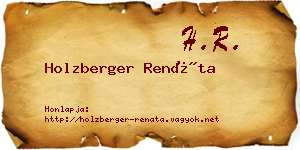 Holzberger Renáta névjegykártya
